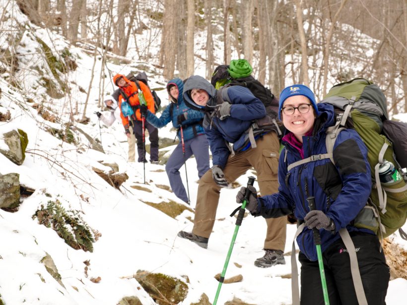Purdue Outing Club in Shenandoah National Park doing some winter backpacking