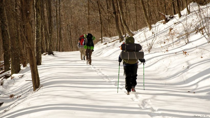 Snow backpacking in Shenandoah National Park