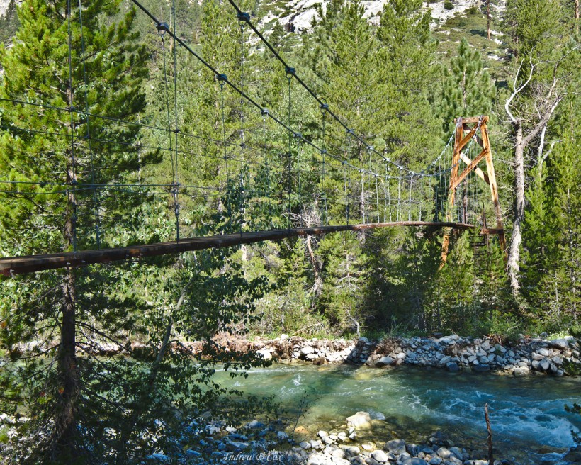 john muir trail woods creek suspension bridge