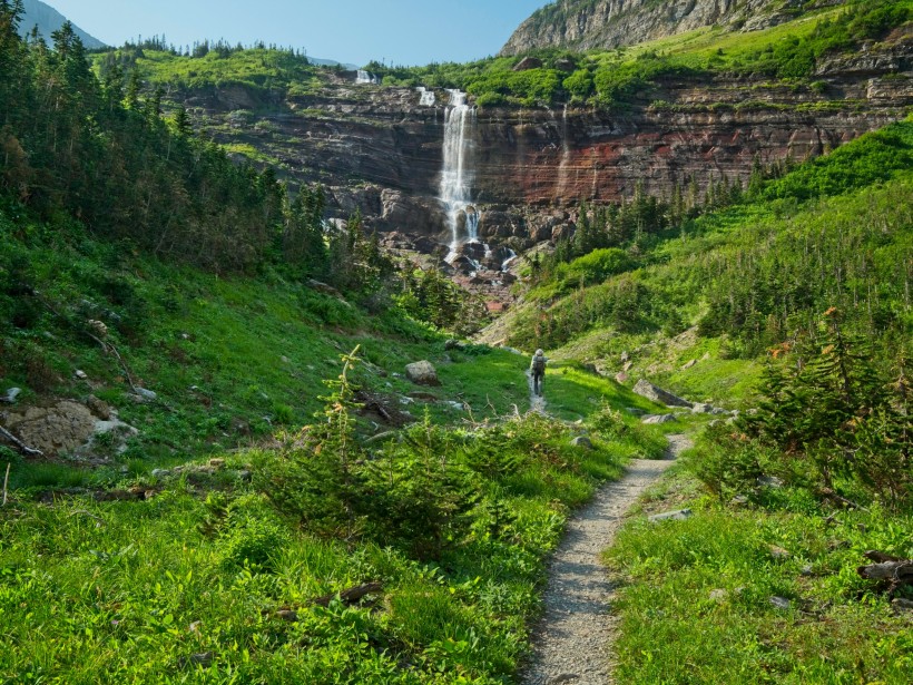 glacier national park waterfall