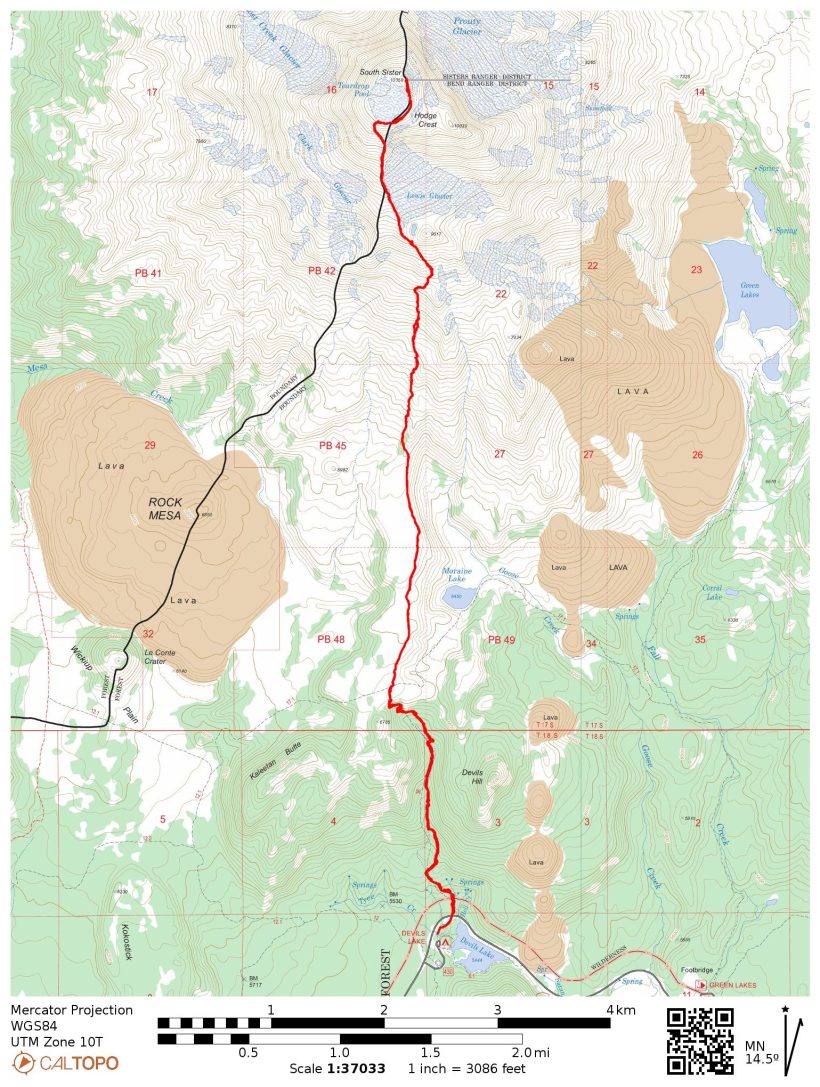 south sister map