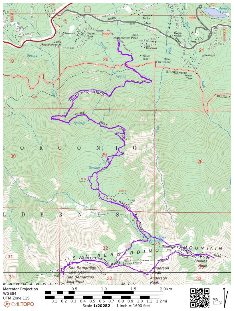san bernardino ridge trail map