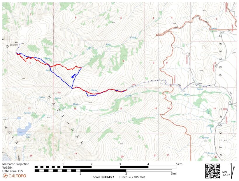 kid mountain ski tour map