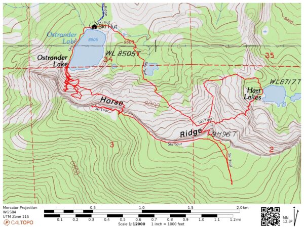 ostrander ski hut map