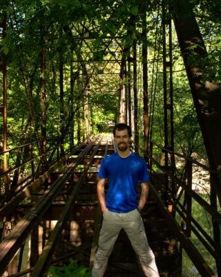Me on the iron bridge indiana adventure hiking trail iron bridge