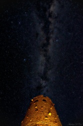 The Milky Way stretches past the watchtower at Desert View, a slightly different composition desert view watchtower milky way astrophotography