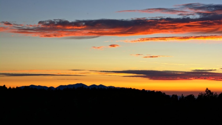 Mt. Baldy and the mountains of Angeles National Forest at sunset socal sunset mountains
