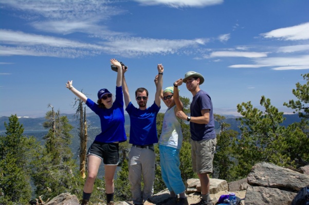 Triumph! We made it to the peak! summit mount san bernardino
