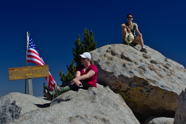 Kayla and Susie relax at the summit of Mount San Jacinto san jacinto mountain summit