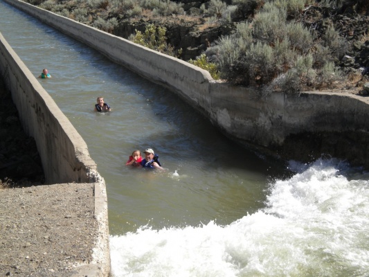The small rapids at the end are the best part! shoshone idaho canal swimming