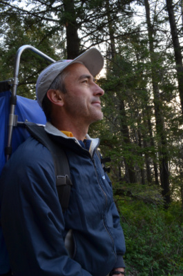 Pop stares into the middle distance... backpacking