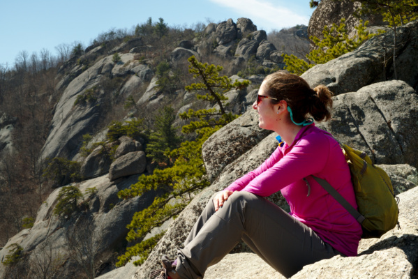 Maddie gets artsy and stares into the distance... purdue outing club backpacking