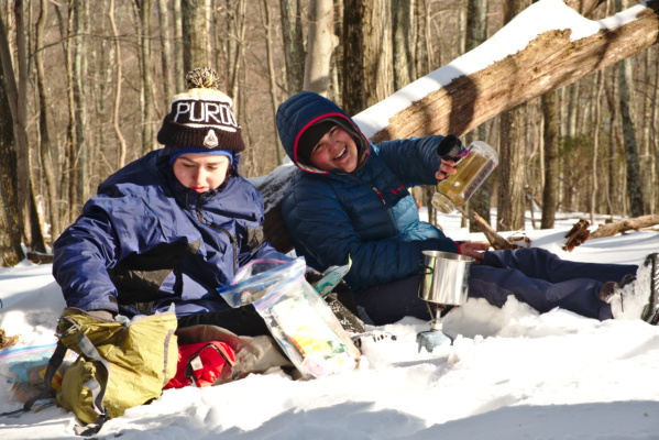 Another frozen water bottle! winter camping shenandoah national park backpacking