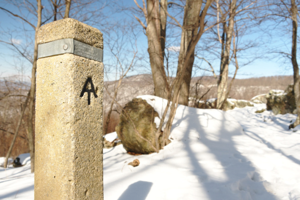 At long last, we reach the trail marker! appalachian trail shenandoah national park