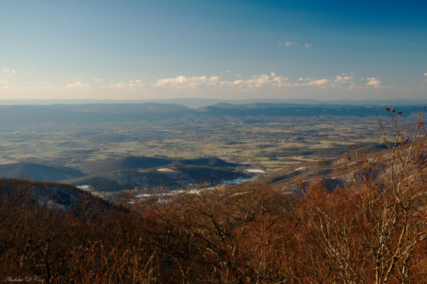 The AT runs along the ridge line here, and there is no shortage of sweeping vistas shenandoah national park appalachian trail vista