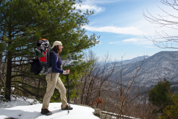 Cedar looks out on the view... shenandoah national park backpacking