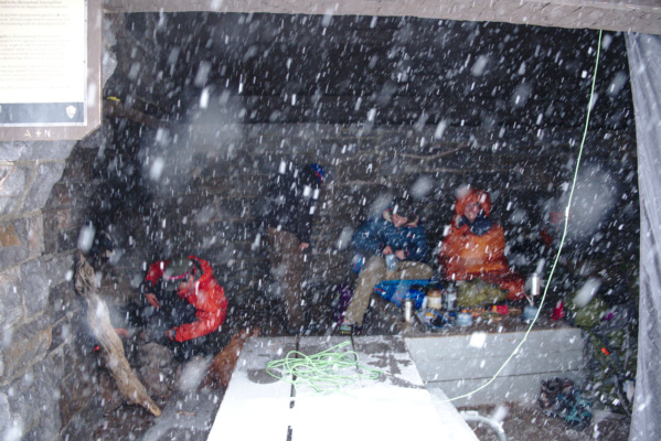 The weather outside is frightful, but the fire is so delightful... shenandoah national park snow storm shelter