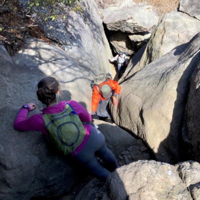 It's a bit of a scramble to ascend via this route! Photo credit: Cedar shenandoah national park old rag rock scramble