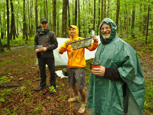 Ryan, James, and Jim also enjoying the early morning hours dolly sods wilderness camping