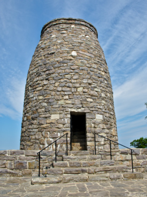 The first Washington Monument to be completed. A stone spiral staircase leads to a platform at the top. washington monument state park