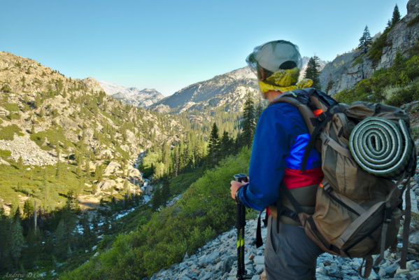 Dad looks down the canyon in search of the running bear I spotted san joaquin river canyon