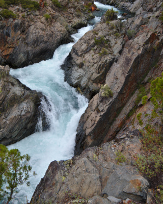 The river courses through a gorge below the trail san joaquin river gorge