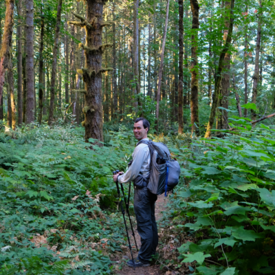 Yours truly amidst the lush flora. Photo by Diane columbia river gorge backpacking hiking