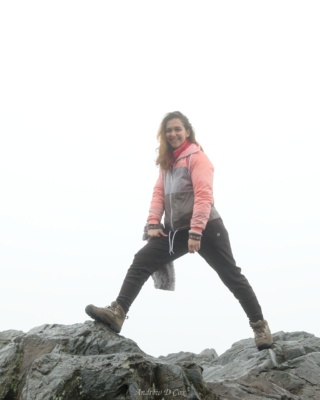 Posing on top of the rocks at Charlies Bunion