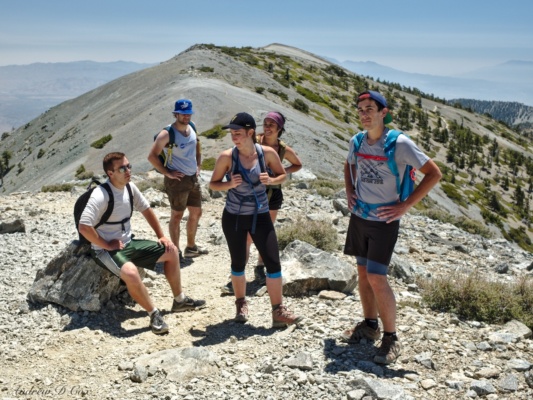One of several required breaks to catch our breath up here at altitude mount san antonio hiking