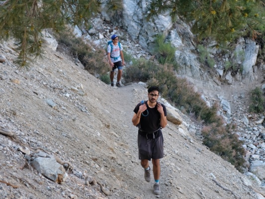 The downhill hiking doesn't last long and we're soon climbing again - photo credit: David icehouse canyon saddle trail
