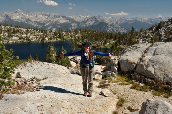 The deep blue waters of Grouse Lake and the distant Kaweah Peaks make for a great view! sierra high route grouse lake