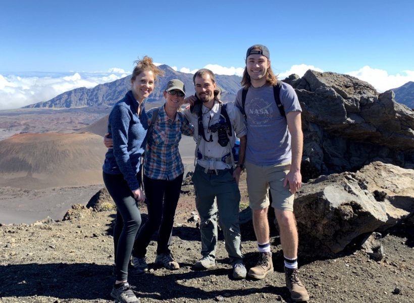Amanda, who I haven't seen in ages, with Diane, myself, and Brian. Photo credit: Diane/Jackie haleakala hiking