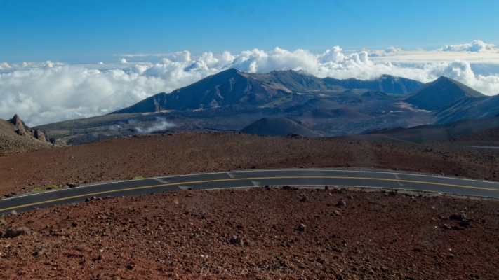 Standing well above the clouds is an incredible start to the day! haleakala summit view