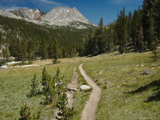 Amanda and I practically run down this easy path sierra high route john muir trail
