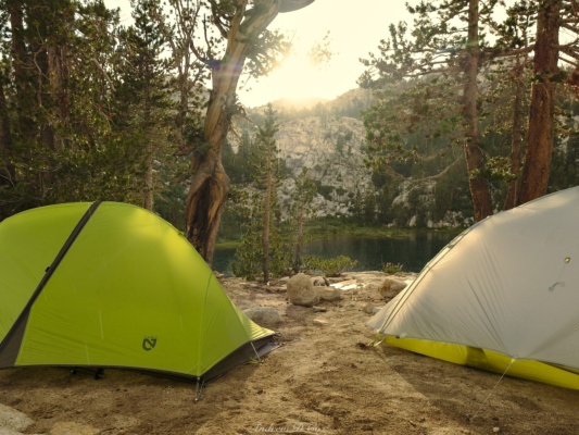Two of our tents pitched near Honeymoon Lake honeymoon lake camping