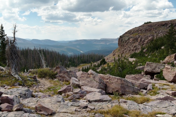 As we climb higher, we reach several spots with great views of the surrounding mountains uinta mountain vista
