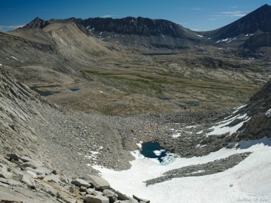 A few forward into Upper Basin, our next destination sierra high route frozen lake pass