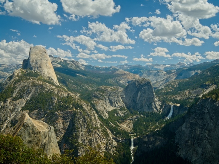 Half Dome, Vernal Falls, Nevada Falls, and the seemingly-infinite granite landscape of Yosemite National Park yosemite half dome vernal nevada falls