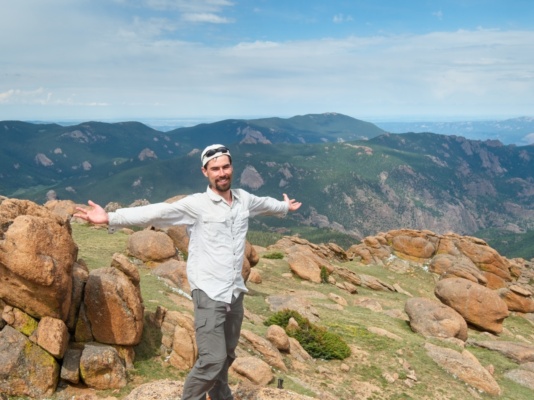 Yours truly on the summit of Bison Peak. Photo credit: Josh lost creek wilderness