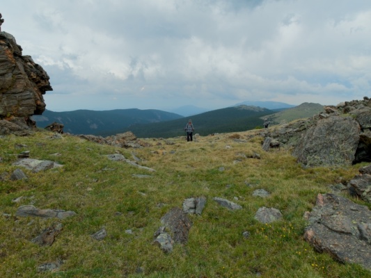 Stormy clouds gather overhead, our cue to get off the peaks alphabetizer