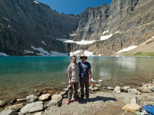 Dad and I in front of Iceberg Lake glacier national park iceberg lake