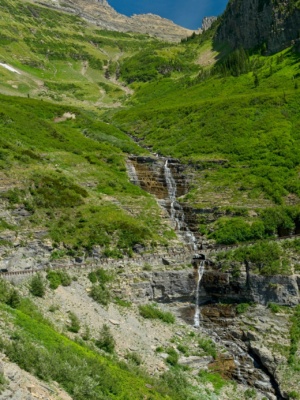 An impressive series of cascades on Haystack Creek glacier national park cascade