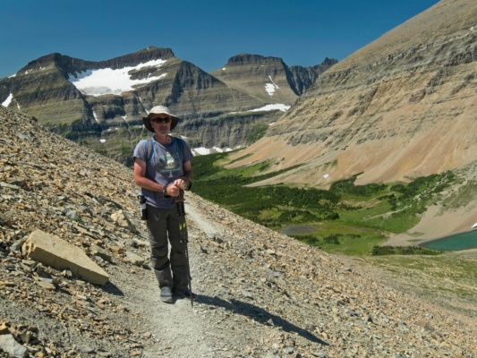 It's windy up here! glacier national park hiking