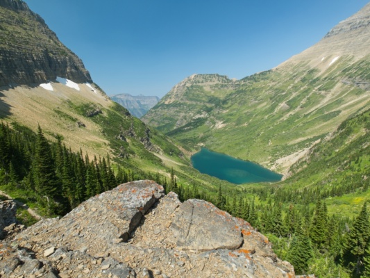 A view of the lake from Stoney Indian Pass glacier national park