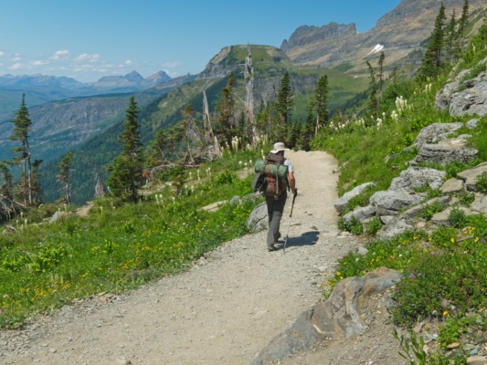 It's a lovely afternoon for some backpacking. glacier national park backpacking