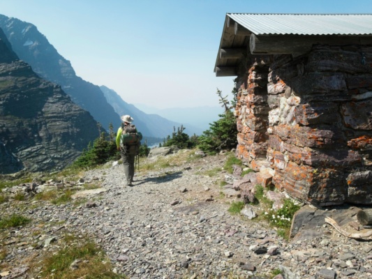After a long uphill effort, we reach Gunsight Pass! glacier national park gunsight pass