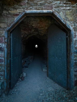 An impressive set of doors open into the Ptarmigan Tunnel glacier national park ptarmigan tunnel