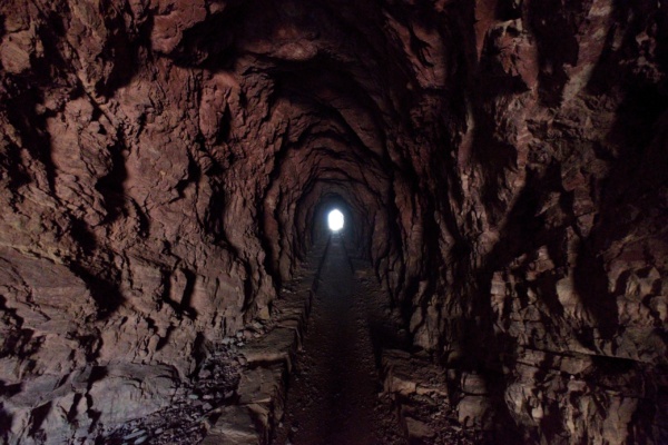 It's nice and cool inside the tunnel glacier national park ptarmigan tunnel