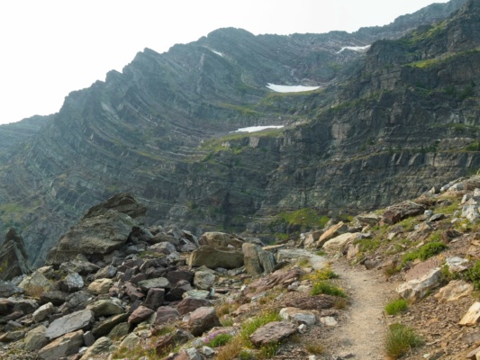 The layers of rock tilt and bend in strange ways up here glacier national park geology