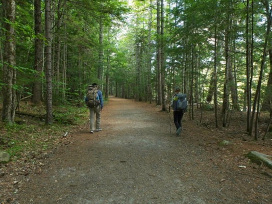 The first mile is super easy on this wide, flat trail pemi loop
